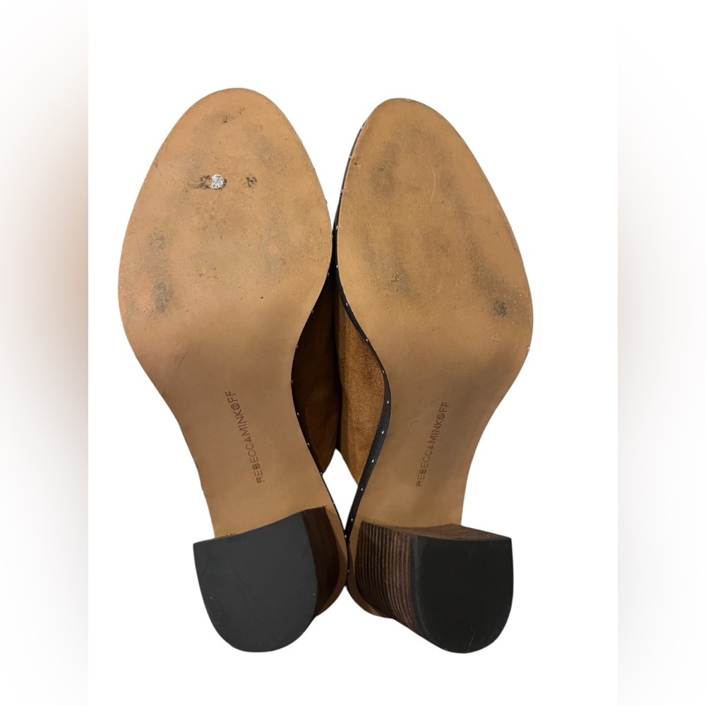 Rebecca Minkoff GALYN Saddle Suede Mule Block Heel Women Sz 8.5 - Picture 6 of 7